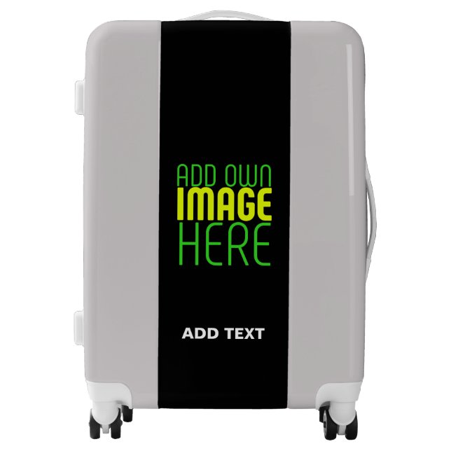 MODERN EDITABLE SIMPLE BLACK IMAGE TEXT TEMPLATE LUGGAGE (Front)