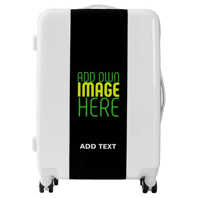 MODERN EDITABLE SIMPLE BLACK IMAGE TEXT TEMPLATE LUGGAGE (Front)