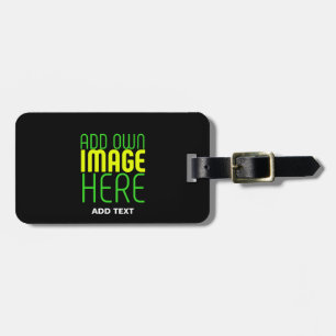MODERN EDITABLE SIMPLE BLACK IMAGE TEXT TEMPLATE LUGGAGE TAG