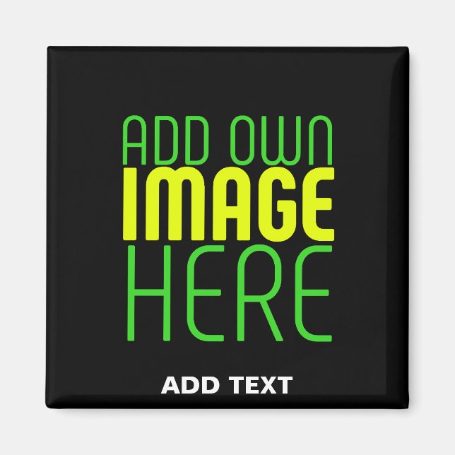 MODERN EDITABLE SIMPLE BLACK IMAGE TEXT TEMPLATE MAGNET (Front)