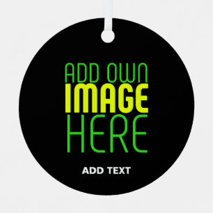 MODERN EDITABLE SIMPLE BLACK IMAGE TEXT TEMPLATE METAL ORNAMENT
