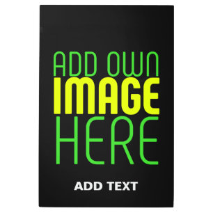 MODERN EDITABLE SIMPLE BLACK IMAGE TEXT TEMPLATE METAL PRINT