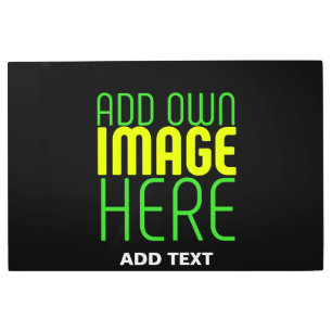 MODERN EDITABLE SIMPLE BLACK IMAGE TEXT TEMPLATE METAL PRINT