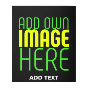 MODERN EDITABLE SIMPLE BLACK IMAGE TEXT TEMPLATE METAL PRINT