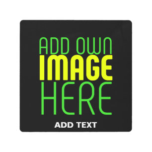 MODERN EDITABLE SIMPLE BLACK IMAGE TEXT TEMPLATE METAL PRINT