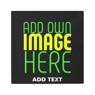 MODERN EDITABLE SIMPLE BLACK IMAGE TEXT TEMPLATE METAL PRINT