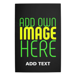 MODERN EDITABLE SIMPLE BLACK IMAGE TEXT TEMPLATE METAL PRINT