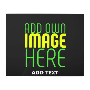 MODERN EDITABLE SIMPLE BLACK IMAGE TEXT TEMPLATE METAL PRINT