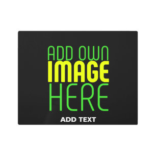MODERN EDITABLE SIMPLE BLACK IMAGE TEXT TEMPLATE METAL PRINT