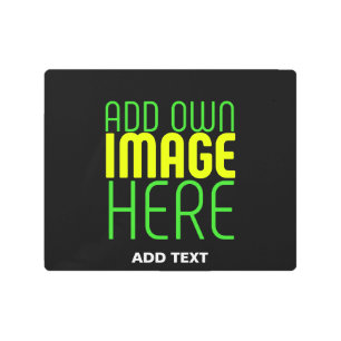 MODERN EDITABLE SIMPLE BLACK IMAGE TEXT TEMPLATE METAL PRINT