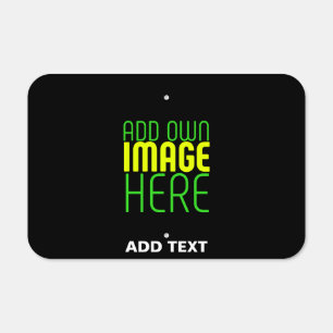 MODERN EDITABLE SIMPLE BLACK IMAGE TEXT TEMPLATE METAL SIGN