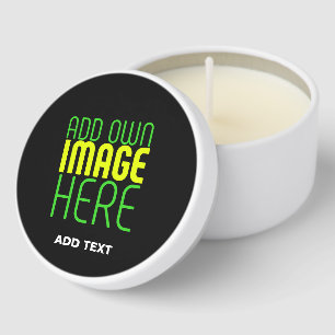 MODERN EDITABLE SIMPLE BLACK IMAGE TEXT TEMPLATE MINI CANDLE FAVORS