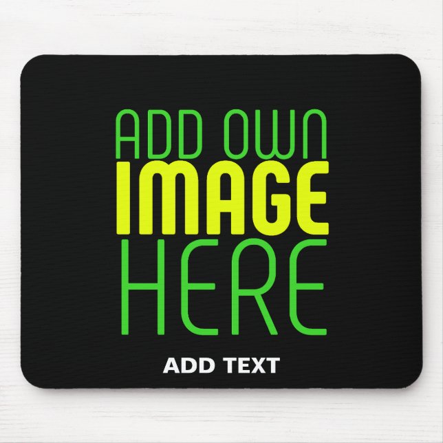 MODERN EDITABLE SIMPLE BLACK IMAGE TEXT TEMPLATE MOUSE PAD (Front)