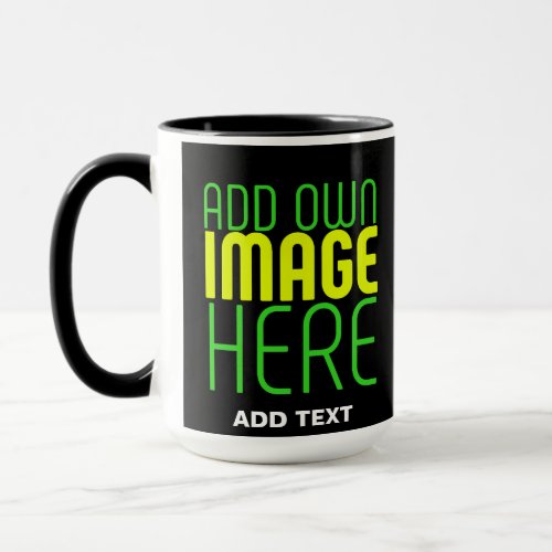 MODERN EDITABLE SIMPLE BLACK IMAGE TEXT TEMPLATE MUG