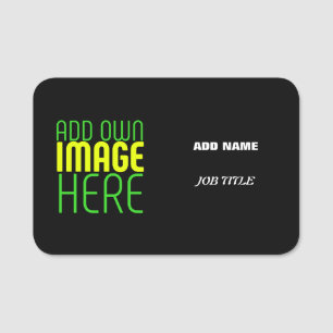MODERN EDITABLE SIMPLE BLACK IMAGE TEXT TEMPLATE NAME TAG