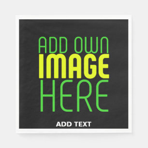 MODERN EDITABLE SIMPLE BLACK IMAGE TEXT TEMPLATE NAPKINS