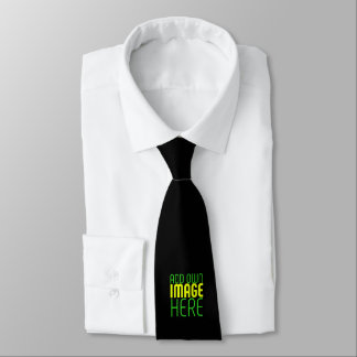 MODERN EDITABLE SIMPLE BLACK IMAGE TEXT TEMPLATE NECK TIE