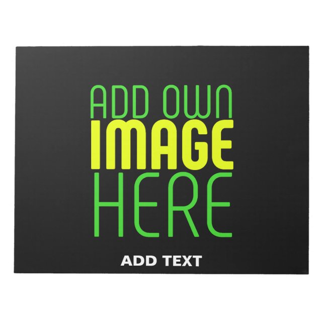 MODERN EDITABLE SIMPLE BLACK IMAGE TEXT TEMPLATE NOTEPAD (Front)