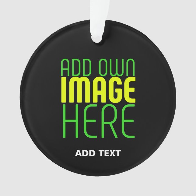 MODERN EDITABLE SIMPLE BLACK IMAGE TEXT TEMPLATE ORNAMENT (Front)