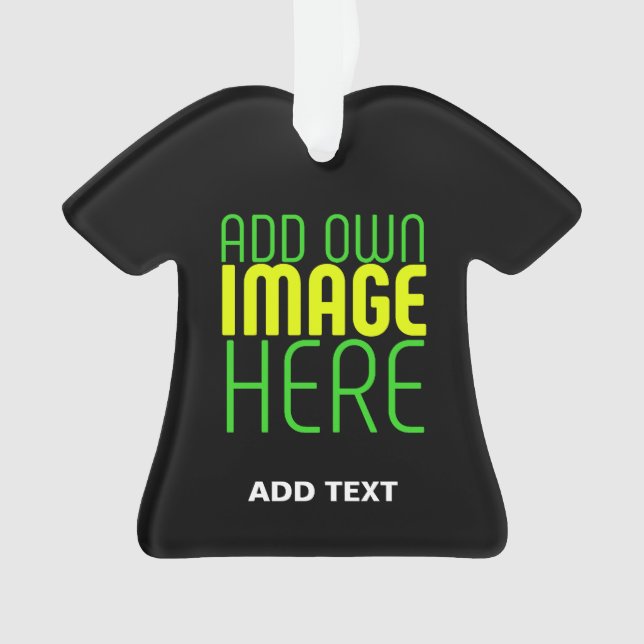 MODERN EDITABLE SIMPLE BLACK IMAGE TEXT TEMPLATE ORNAMENT (Front)