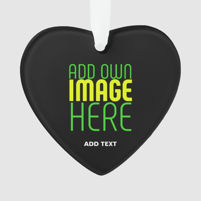 MODERN EDITABLE SIMPLE BLACK IMAGE TEXT TEMPLATE ORNAMENT (Front)