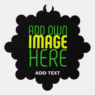 MODERN EDITABLE SIMPLE BLACK IMAGE TEXT TEMPLATE ORNAMENT CARD