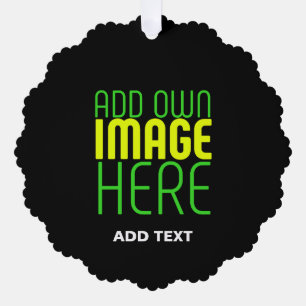 MODERN EDITABLE SIMPLE BLACK IMAGE TEXT TEMPLATE ORNAMENT CARD