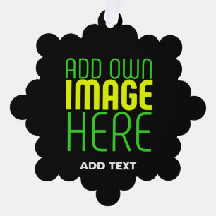 MODERN EDITABLE SIMPLE BLACK IMAGE TEXT TEMPLATE ORNAMENT CARD