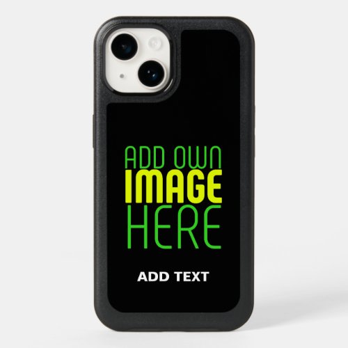 MODERN EDITABLE SIMPLE BLACK IMAGE TEXT TEMPLATE OtterBox iPhone 14 CASE