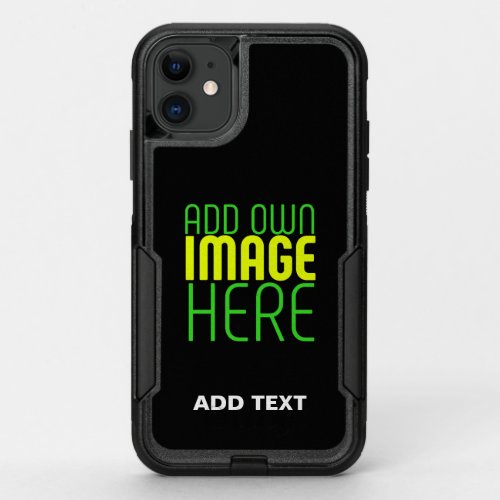 MODERN EDITABLE SIMPLE BLACK IMAGE TEXT TEMPLATE OtterBox COMMUTER iPhone 11 CASE