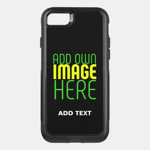 MODERN EDITABLE SIMPLE BLACK IMAGE TEXT TEMPLATE OtterBox COMMUTER iPhone SE87 CASE