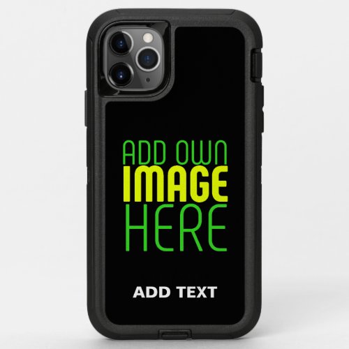 MODERN EDITABLE SIMPLE BLACK IMAGE TEXT TEMPLATE OtterBox DEFENDER iPhone 11 PRO MAX CASE