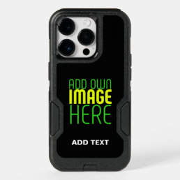 MODERN EDITABLE SIMPLE BLACK IMAGE TEXT TEMPLATE OtterBox iPhone 14 PRO CASE