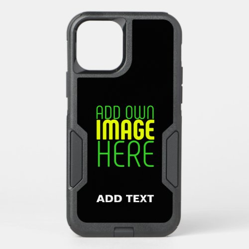MODERN EDITABLE SIMPLE BLACK IMAGE TEXT TEMPLATE OtterBox COMMUTER iPhone 12 CASE