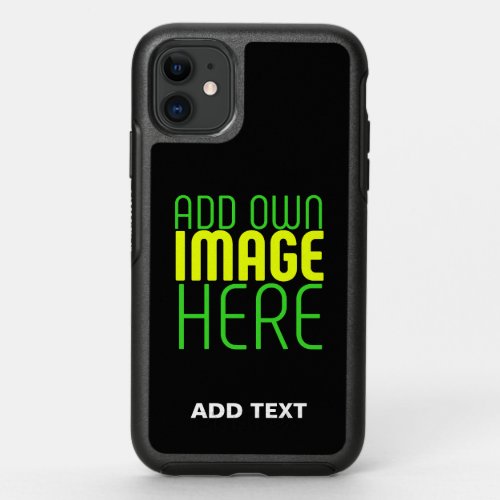 MODERN EDITABLE SIMPLE BLACK IMAGE TEXT TEMPLATE OtterBox SYMMETRY iPhone 11 CASE