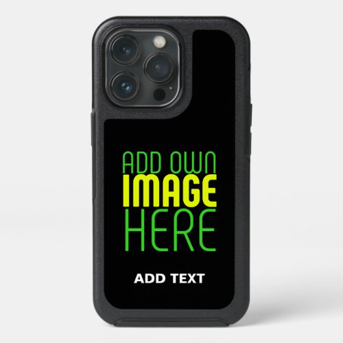 MODERN EDITABLE SIMPLE BLACK IMAGE TEXT TEMPLATE iPhone 13 PRO CASE