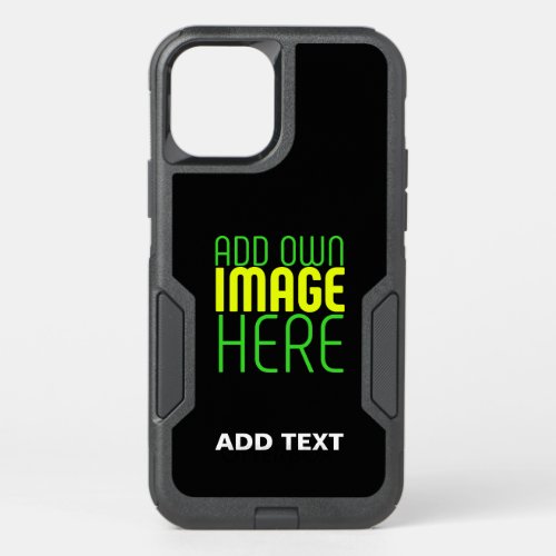 MODERN EDITABLE SIMPLE BLACK IMAGE TEXT TEMPLATE OtterBox COMMUTER iPhone 12 PRO CASE