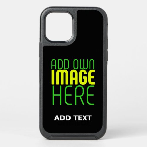 MODERN EDITABLE SIMPLE BLACK IMAGE TEXT TEMPLATE OtterBox SYMMETRY iPhone 12 CASE