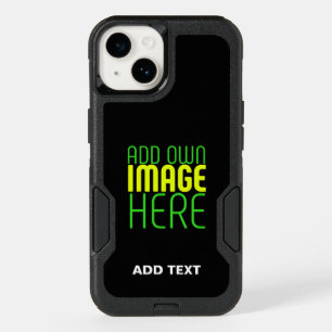 MODERN EDITABLE SIMPLE BLACK IMAGE TEXT TEMPLATE OtterBox iPhone 14 CASE