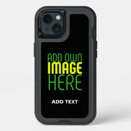 MODERN EDITABLE SIMPLE BLACK IMAGE TEXT TEMPLATE iPhone 13 CASE