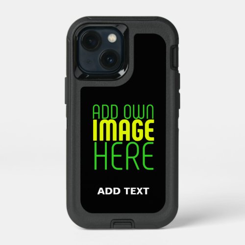 MODERN EDITABLE SIMPLE BLACK IMAGE TEXT TEMPLATE iPhone 13 MINI CASE