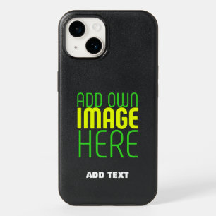 MODERN EDITABLE SIMPLE BLACK IMAGE TEXT TEMPLATE OtterBox iPhone 14 CASE