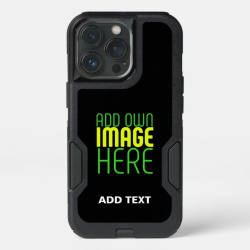 MODERN EDITABLE SIMPLE BLACK IMAGE TEXT TEMPLATE iPhone 13 PRO CASE