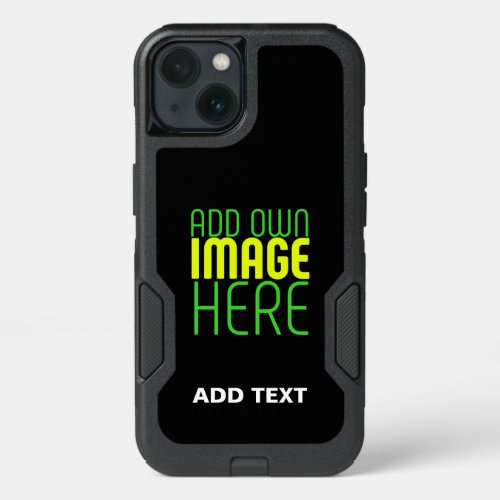 MODERN EDITABLE SIMPLE BLACK IMAGE TEXT TEMPLATE iPhone 13 CASE