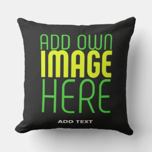 MODERN EDITABLE SIMPLE BLACK IMAGE TEXT TEMPLATE OUTDOOR PILLOW