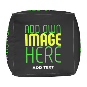 MODERN EDITABLE SIMPLE BLACK IMAGE TEXT TEMPLATE OUTDOOR POUF