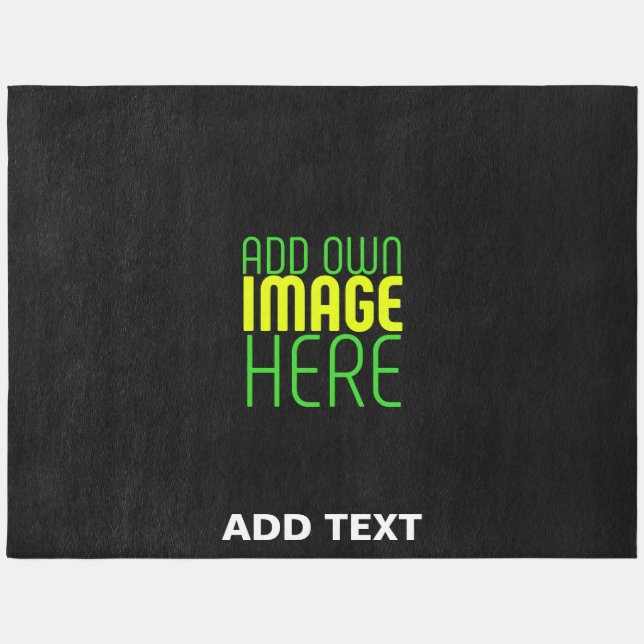 MODERN EDITABLE SIMPLE BLACK IMAGE TEXT TEMPLATE OUTDOOR RUG (Front)