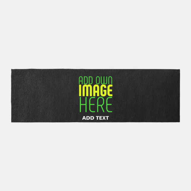 Outdoor Rugs With Text MODERN EDITABLE SIMPLE BLACK IMAGE TEXT TEMPLATE OUTDOOR RUG | Zazzle