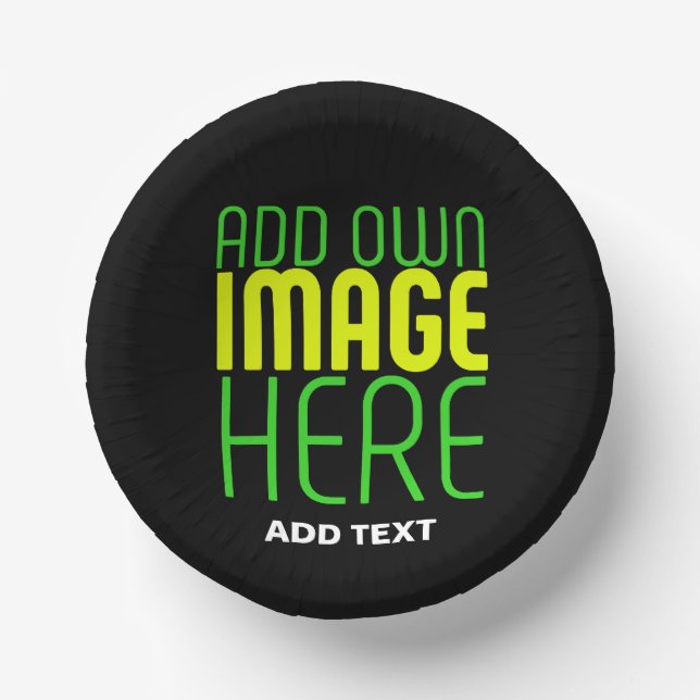 MODERN EDITABLE SIMPLE BLACK IMAGE TEXT TEMPLATE PAPER BOWLS (Front)