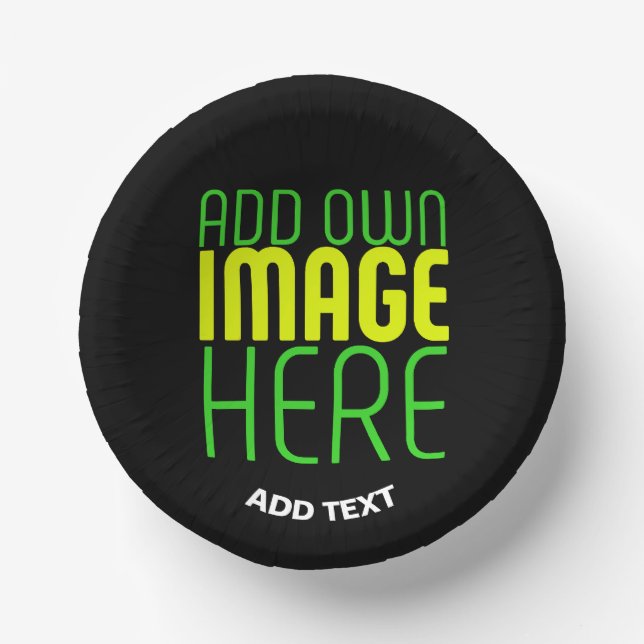 MODERN EDITABLE SIMPLE BLACK IMAGE TEXT TEMPLATE PAPER BOWLS (Front)